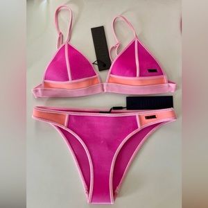 NWT TRIANGL Twister Pink Panther Velvet Bikini with Cheeky Bottom - Small